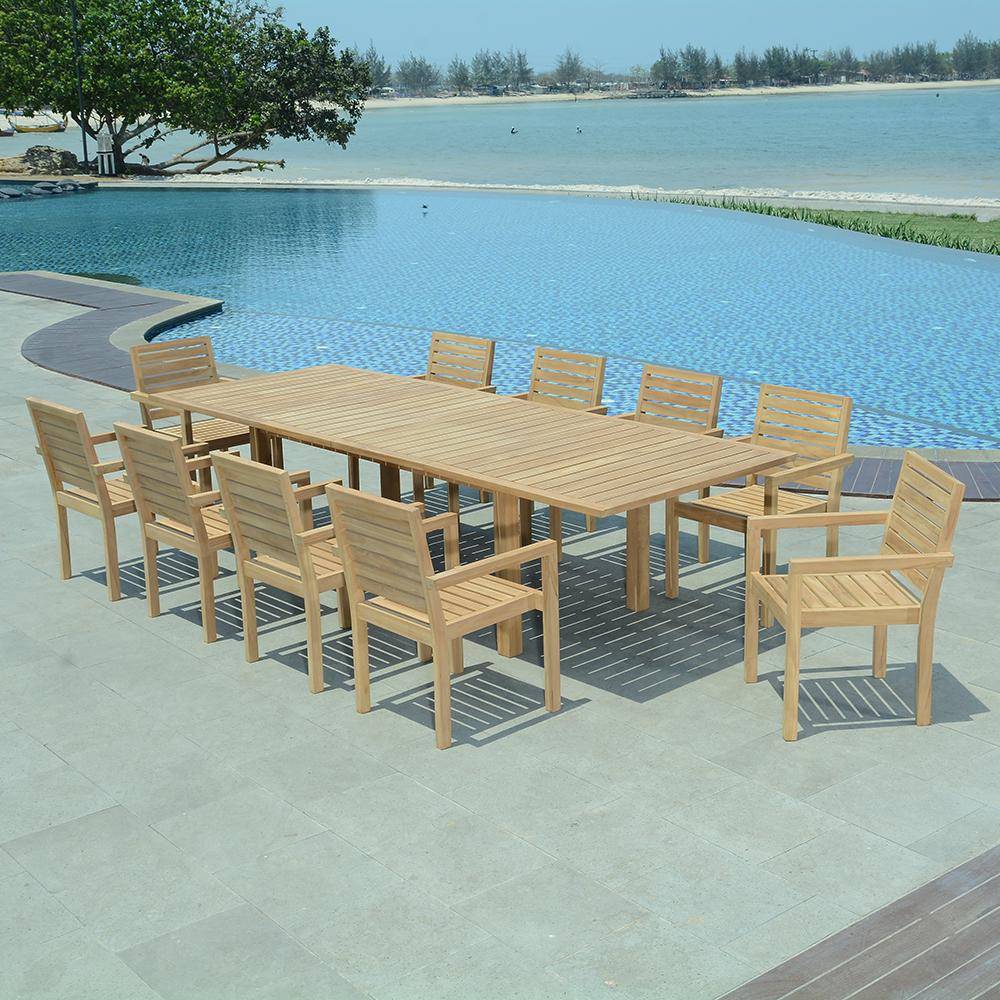 Table extensible teck massif Constantine XL 194/294 x110 cm - TECK'Attitude - Image 6
