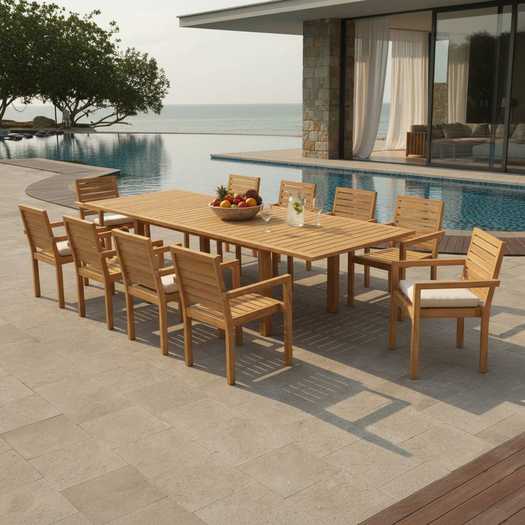Teck'Attitude - Table extensible teck massif Constantine XL 190/290 x100 cm - TECK'Attitude - Imagen 5