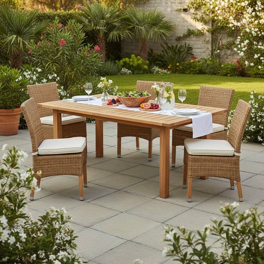 Teck'Attitude - Table extensible teck massif Constantine XL 190/290 x100 cm - TECK'Attitude - Imagen 4