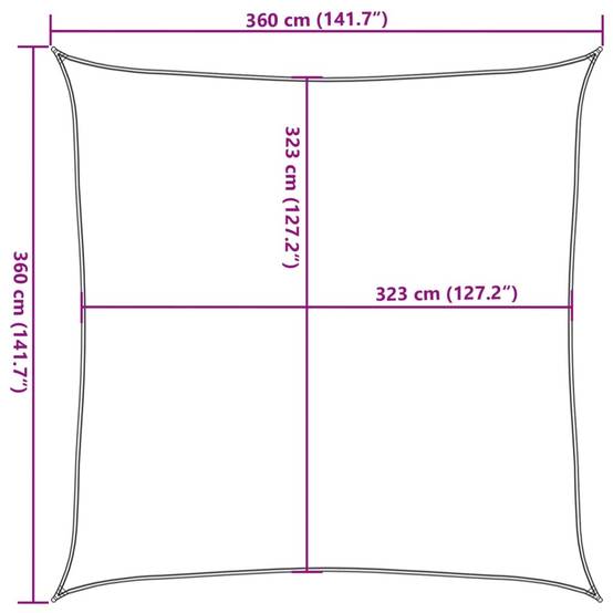 Voile d'ombrage - Voile solaire gris clair 3,6x3,6 m 100% polyester oxford - Image 10