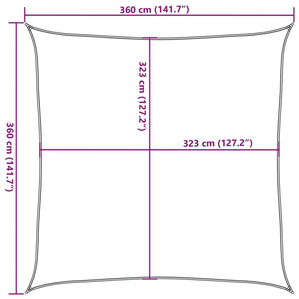 Voile d'ombrage - Voile solaire gris clair 3,6x3,6 m 100% polyester oxford - Image 10