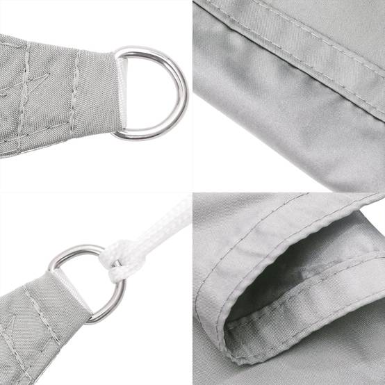Voile d'ombrage - Voile solaire gris clair 3,6x3,6 m 100% polyester oxford - Image 6