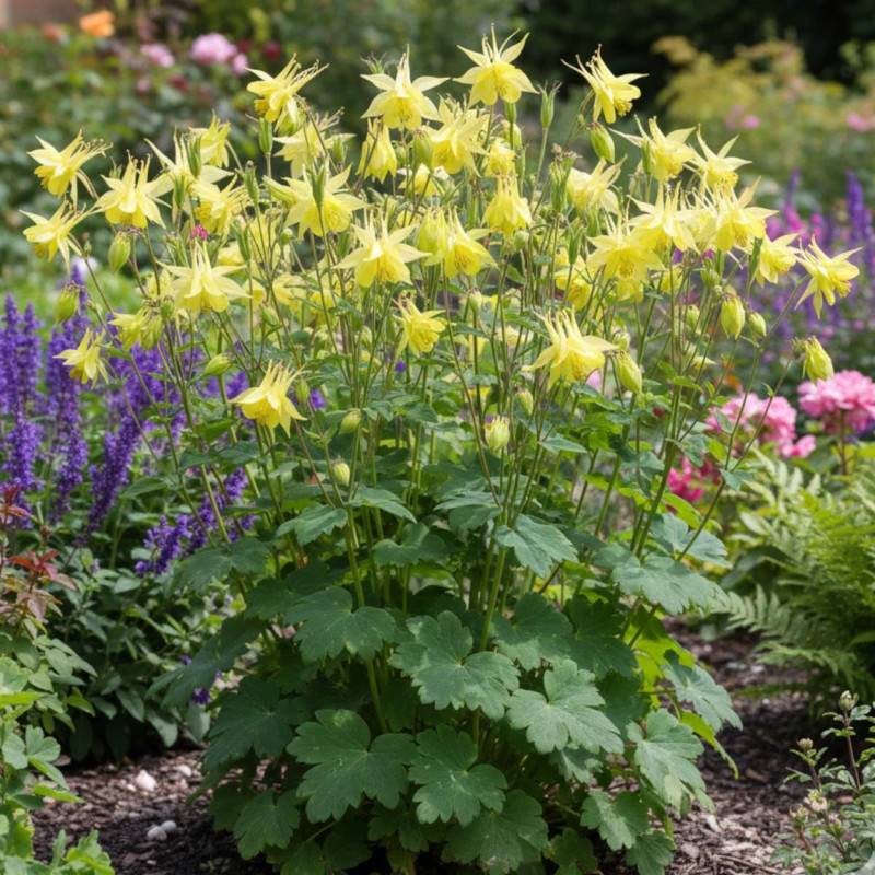 Ancolie chrysantha Yellow Queen à fleurs Jaune/ - feuillage Semi-Persistant - Godet - 5/20 cm - Imagen 1