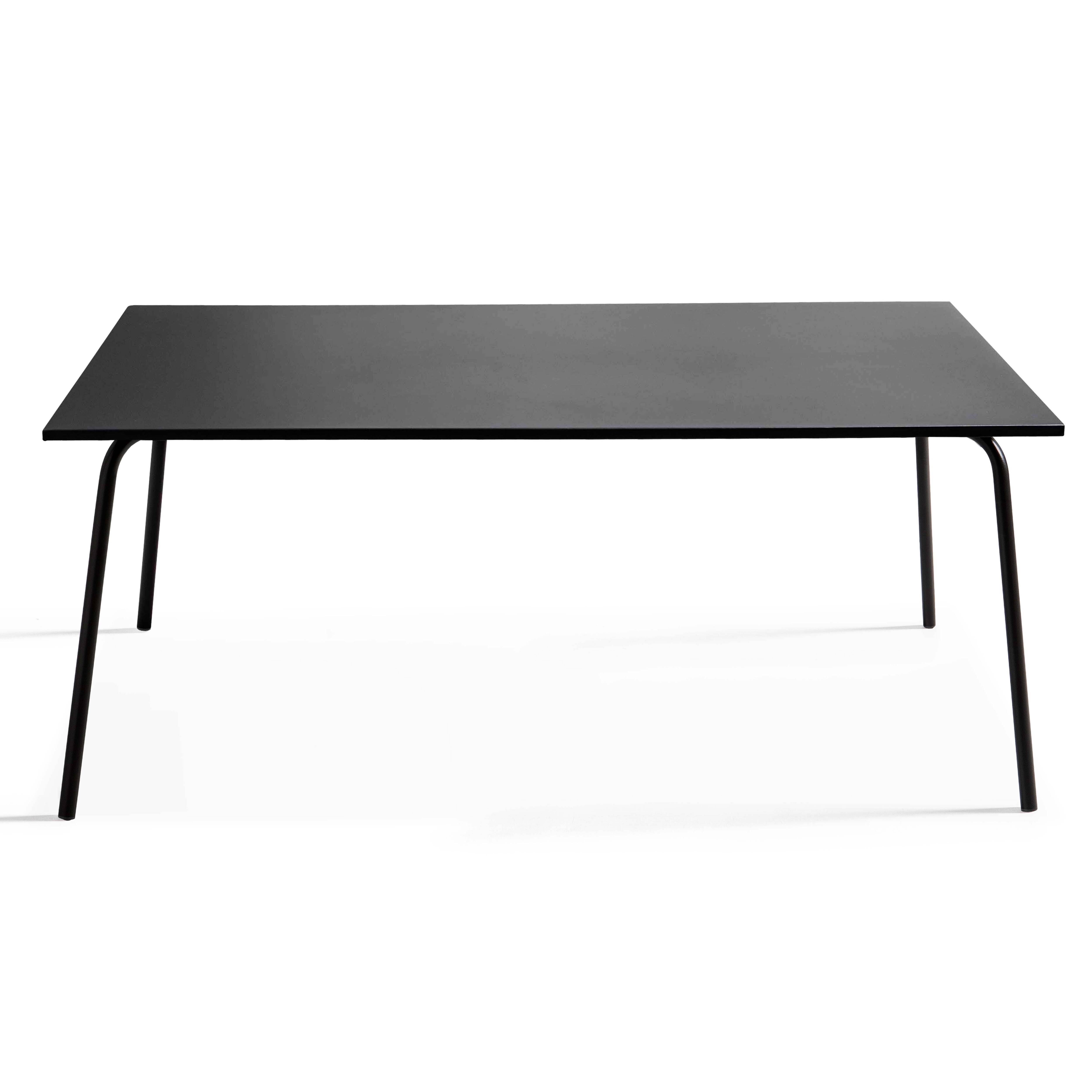 Oviala - Table de jardin rectangulaire en acier 8 places 180 cm noir Palavas - Oviala - Image 5