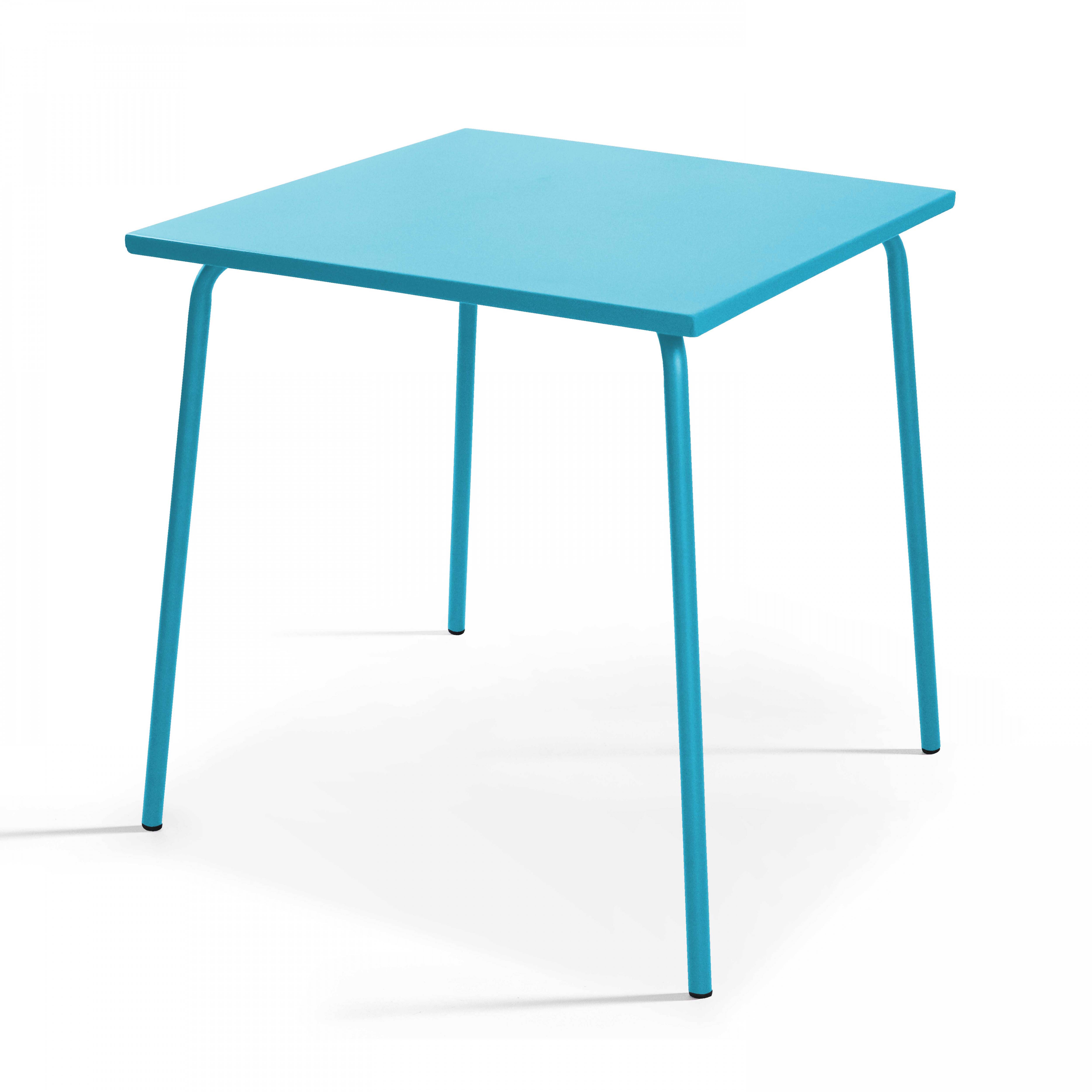 Oviala - Ensemble table de jardin bistrot et 2 chaises en acier bleu Palavas - Oviala - Imagen 2