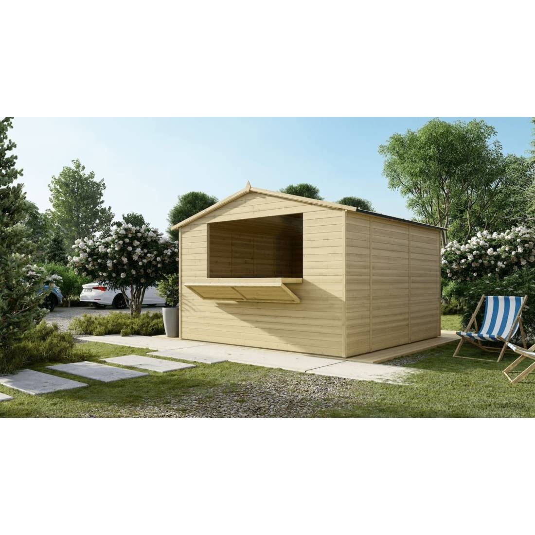 Altanka - Kiosque/ stand de marché/ de vente 9.42 m2 - 3.11x3.03 m - 19 mm - DOM607 - ALTANKA - Imagen 2