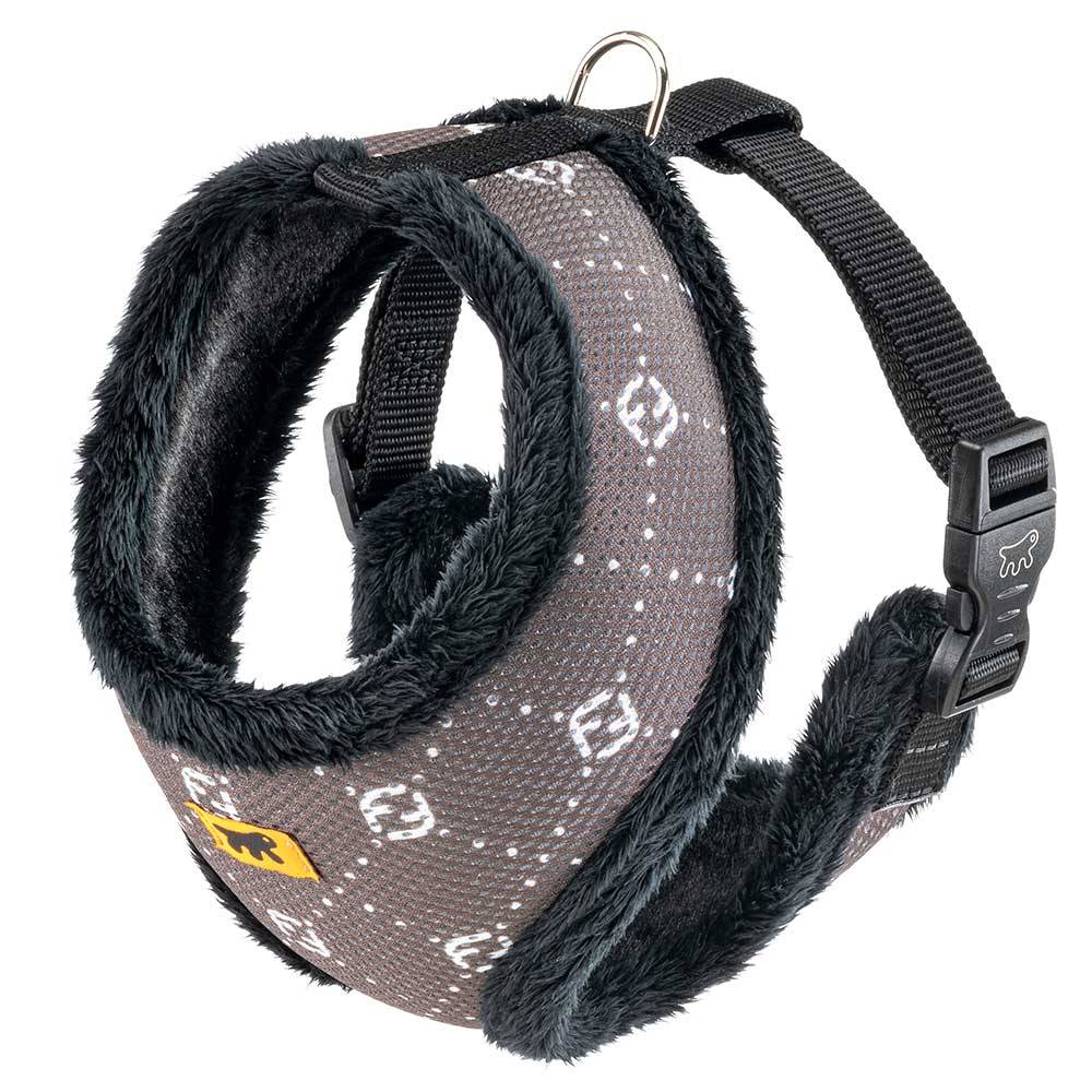 Ferplast - NIKITA FUR L Harnais pour Chien, Respirant, Fourrure Ecologique Douce, Sangle Réglable, Taupe - Imagen 1