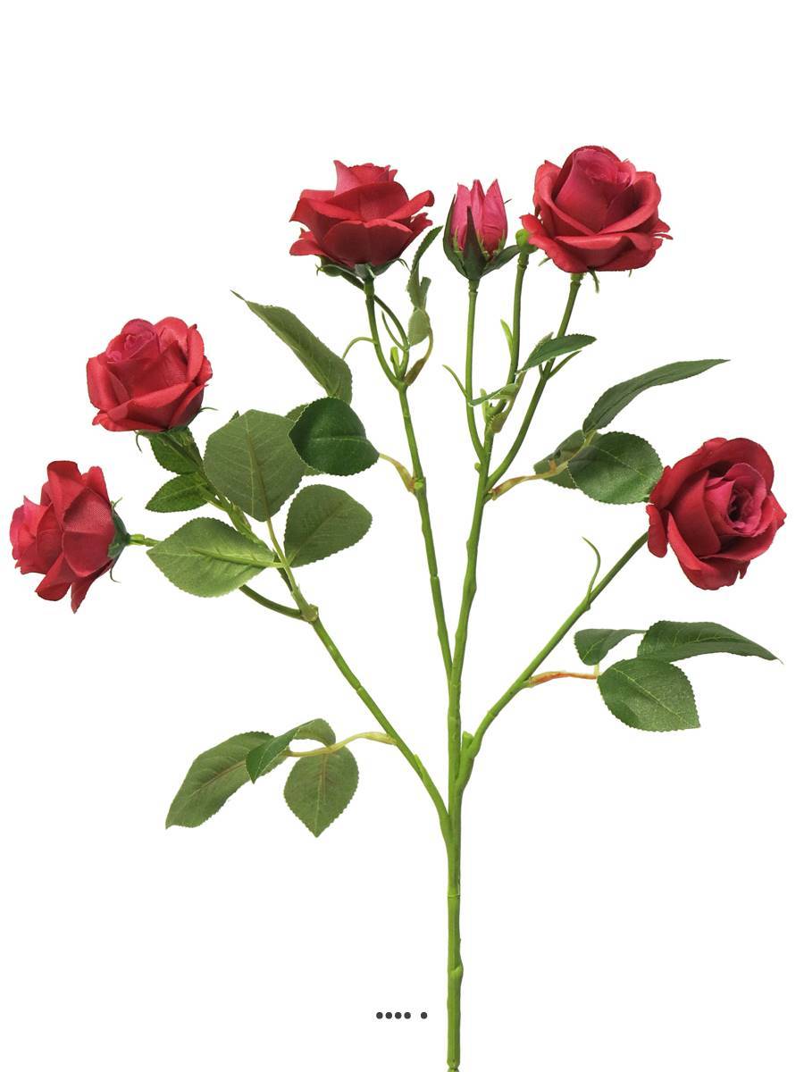 Artificielles - Branche de Rosier artificielle, 4 ramures, 68 cm Rouge - BEST - couleur: Rouge - Imagen 2