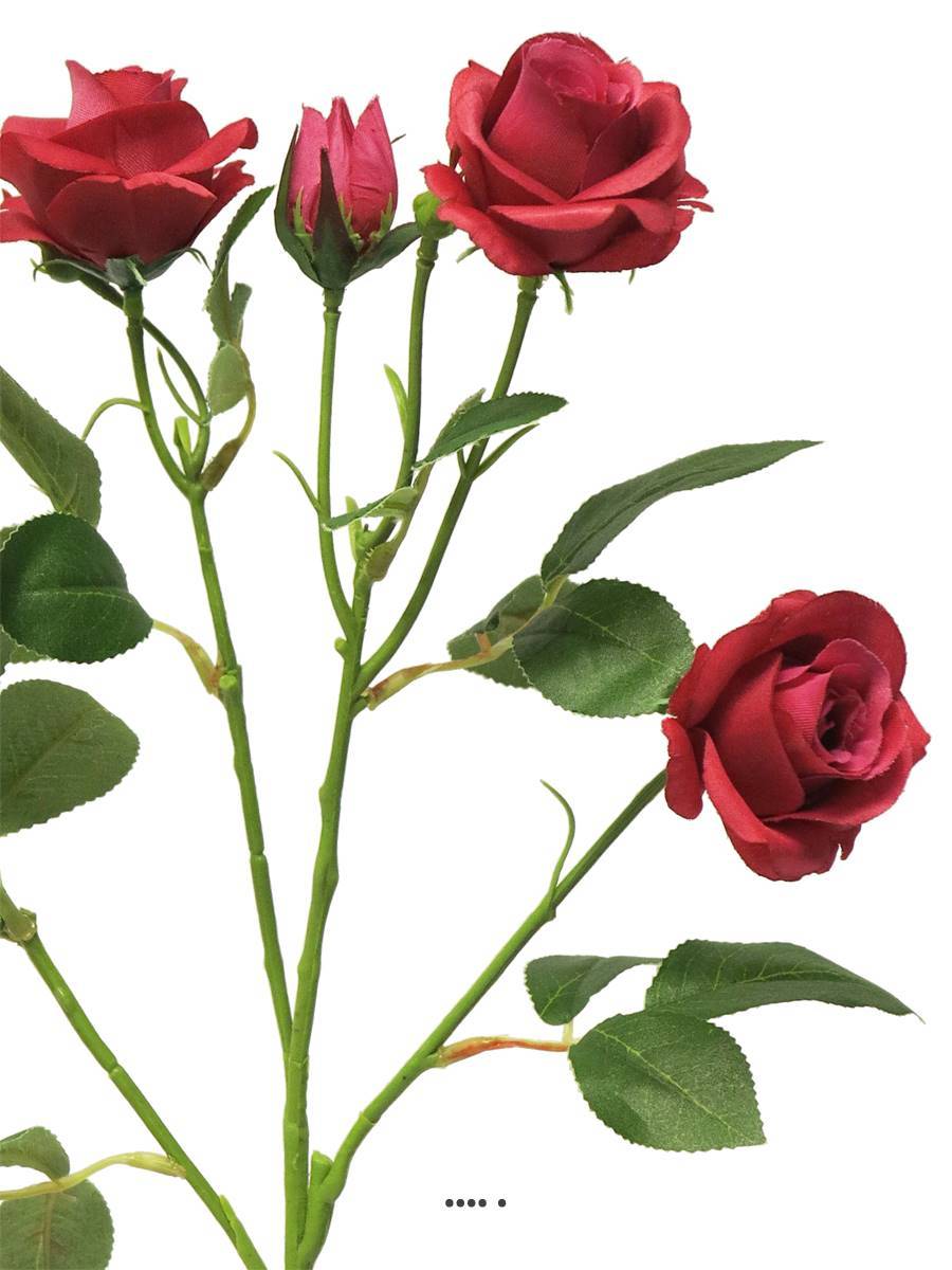 Artificielles - Branche de Rosier artificielle, 4 ramures, 68 cm Rouge - BEST - couleur: Rouge - Imagen 3