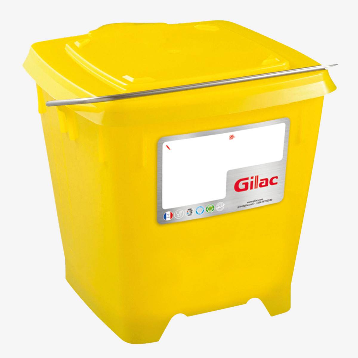Seau Carré HACCP 12 L et Couvercle Etanche - Gilac -