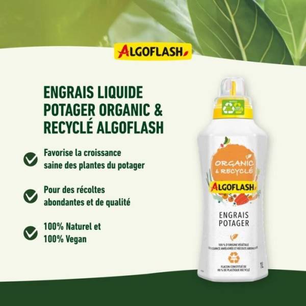 Algoflash Naturasol - Engrais Liquide Potager - Algoflash Naturasol Naturasol - Organic Et Recyclé - 1l - Imagen 3
