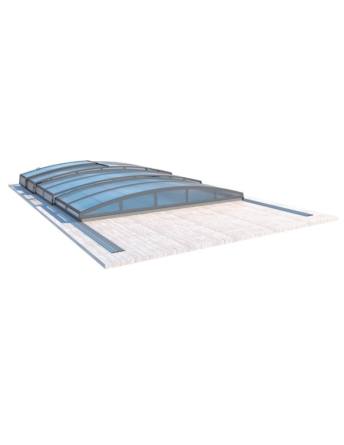 Altanka - Abri de piscine Skyline pour les modèles 4,10x3 m - BAS85, BAS785 - polycarbonate alvéolaire 8 mm - Couleur Ral7037 Gris  - ECO319 - Imagen 4