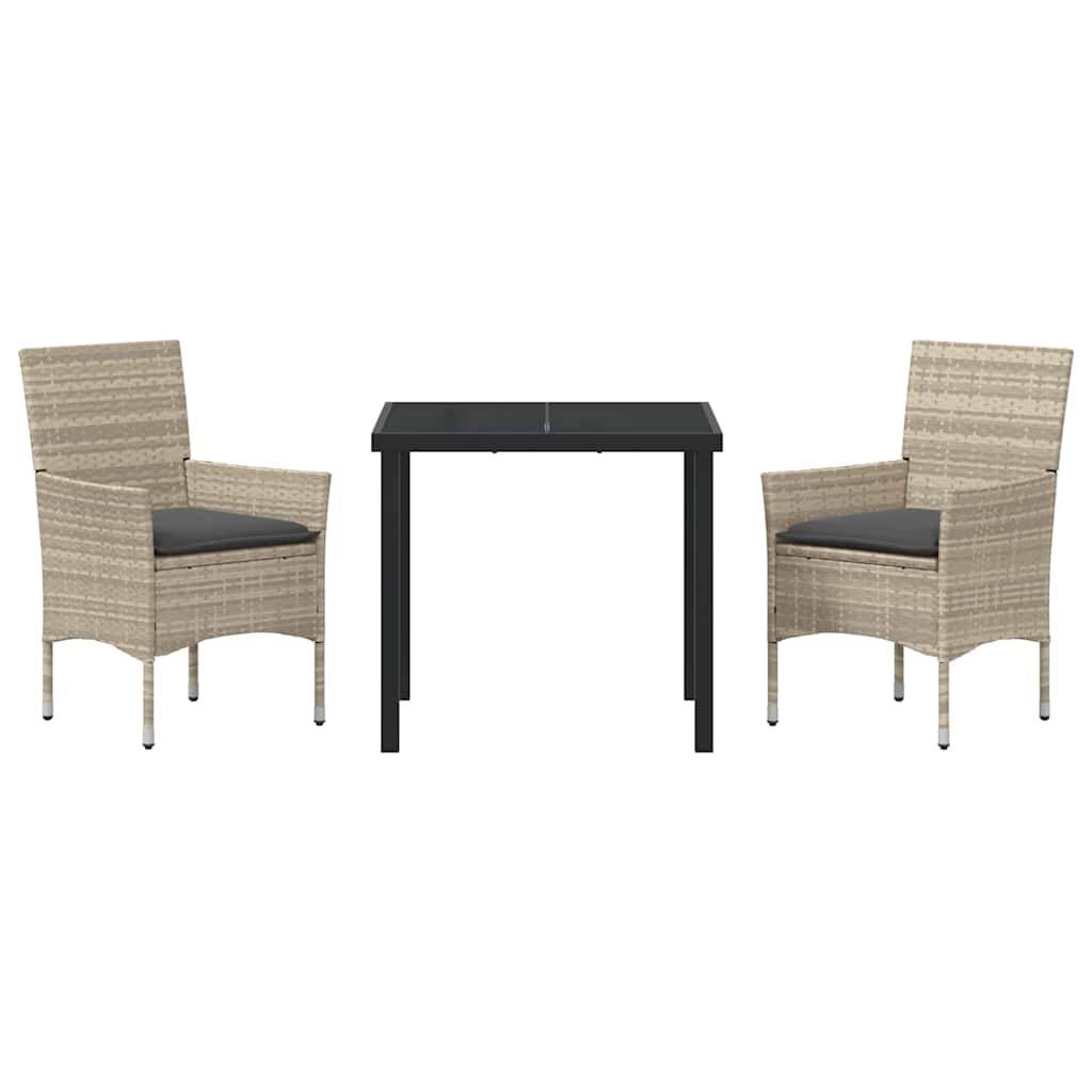 Salon de jardin 2 personnes Résine tressée avec coussins pour Balcon Gris clair – ComfortXL Outdoor Living - Image 7