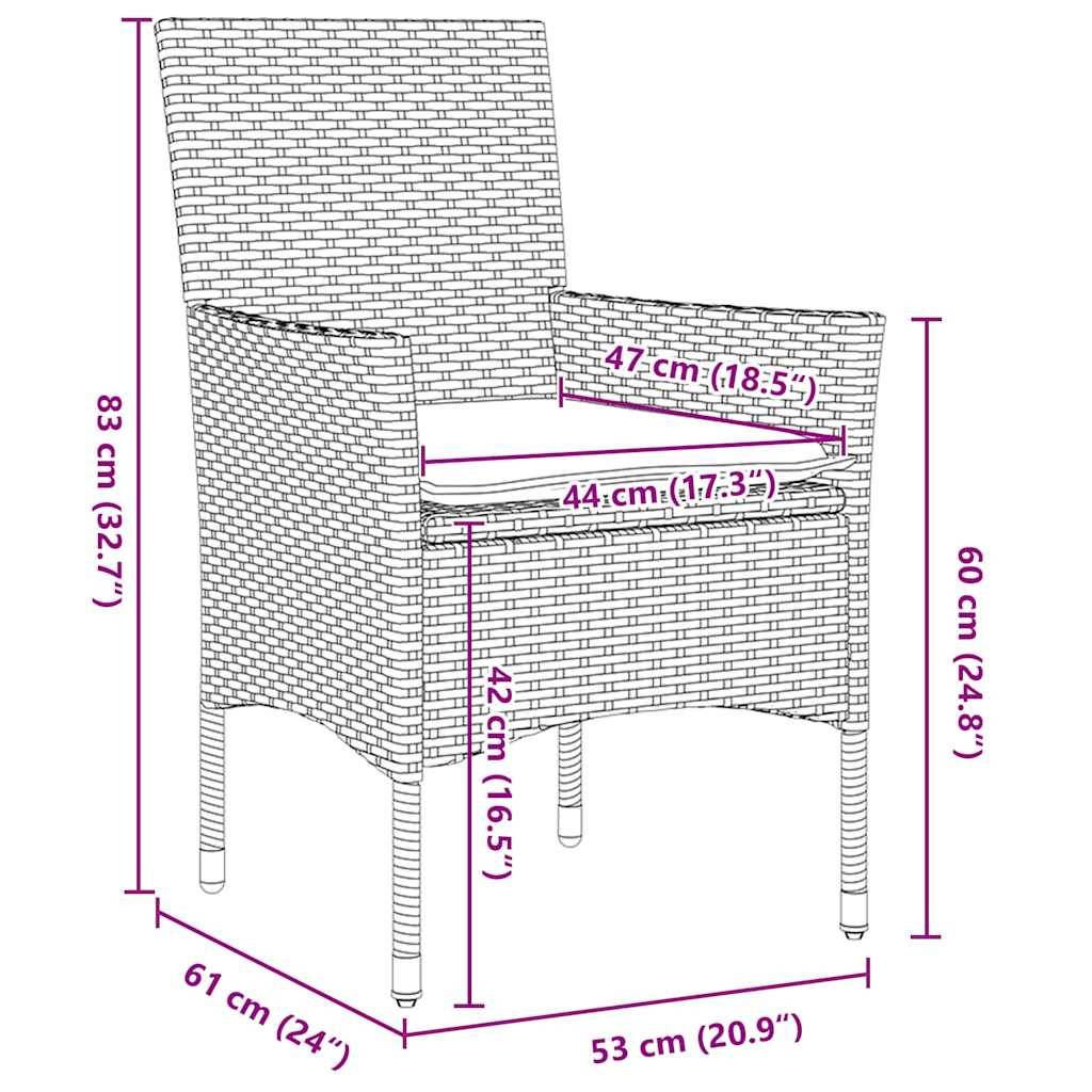 Salon de jardin 2 personnes Résine tressée avec coussins pour Balcon Gris clair – ComfortXL Outdoor Living - Image 8