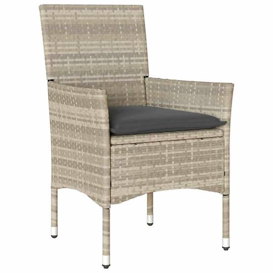 Salon de jardin 2 personnes Résine tressée avec coussins pour Balcon Gris clair – ComfortXL Outdoor Living - Image 6
