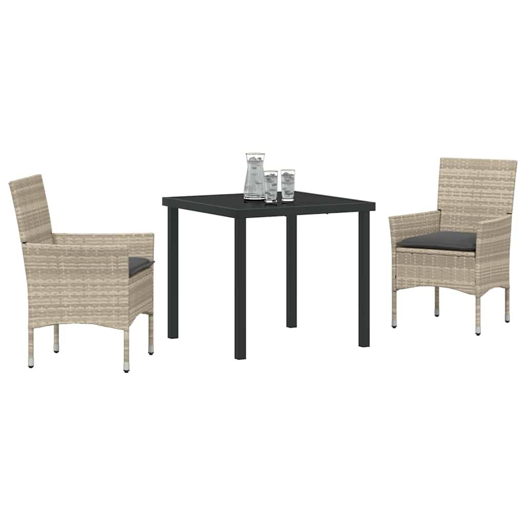 Salon de jardin 2 personnes Résine tressée avec coussins pour Balcon Gris clair – ComfortXL Outdoor Living - Image 3