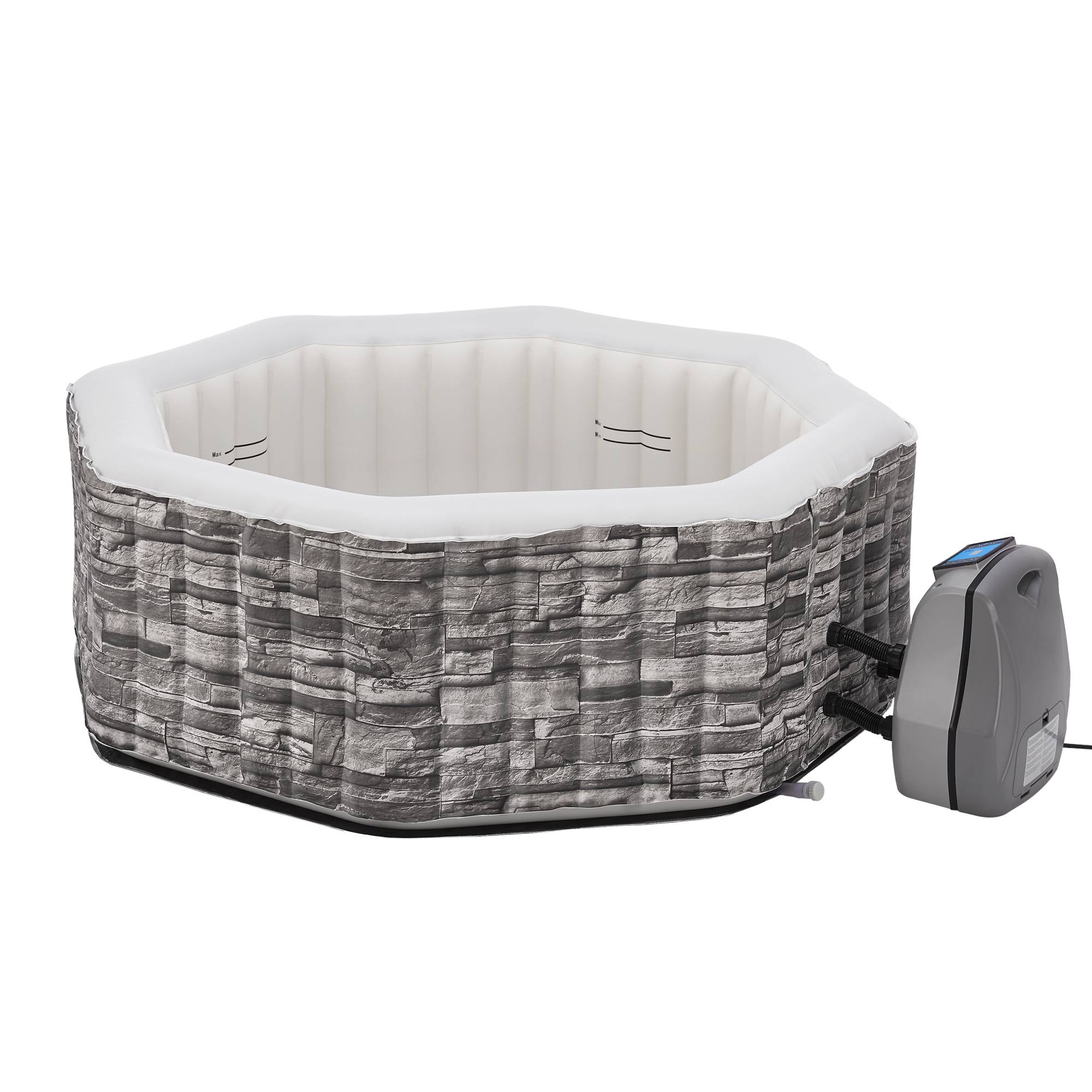 Casa.Pro - Spa gonflable Carosino pour 5 personnes aspect pierre gris pro.tec - Imagen 4