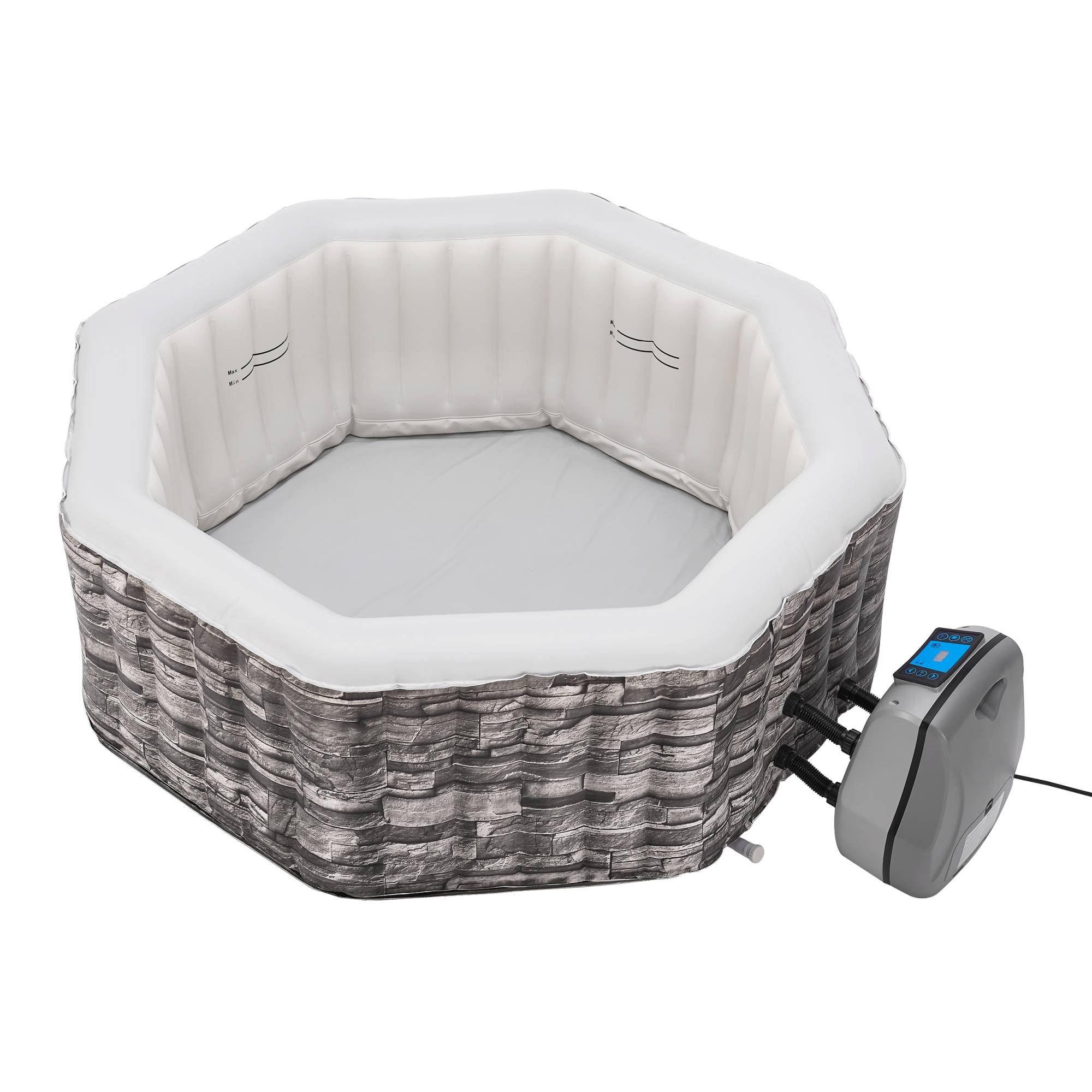 Casa.Pro - Spa gonflable Carosino pour 5 personnes aspect pierre gris pro.tec - Imagen 1