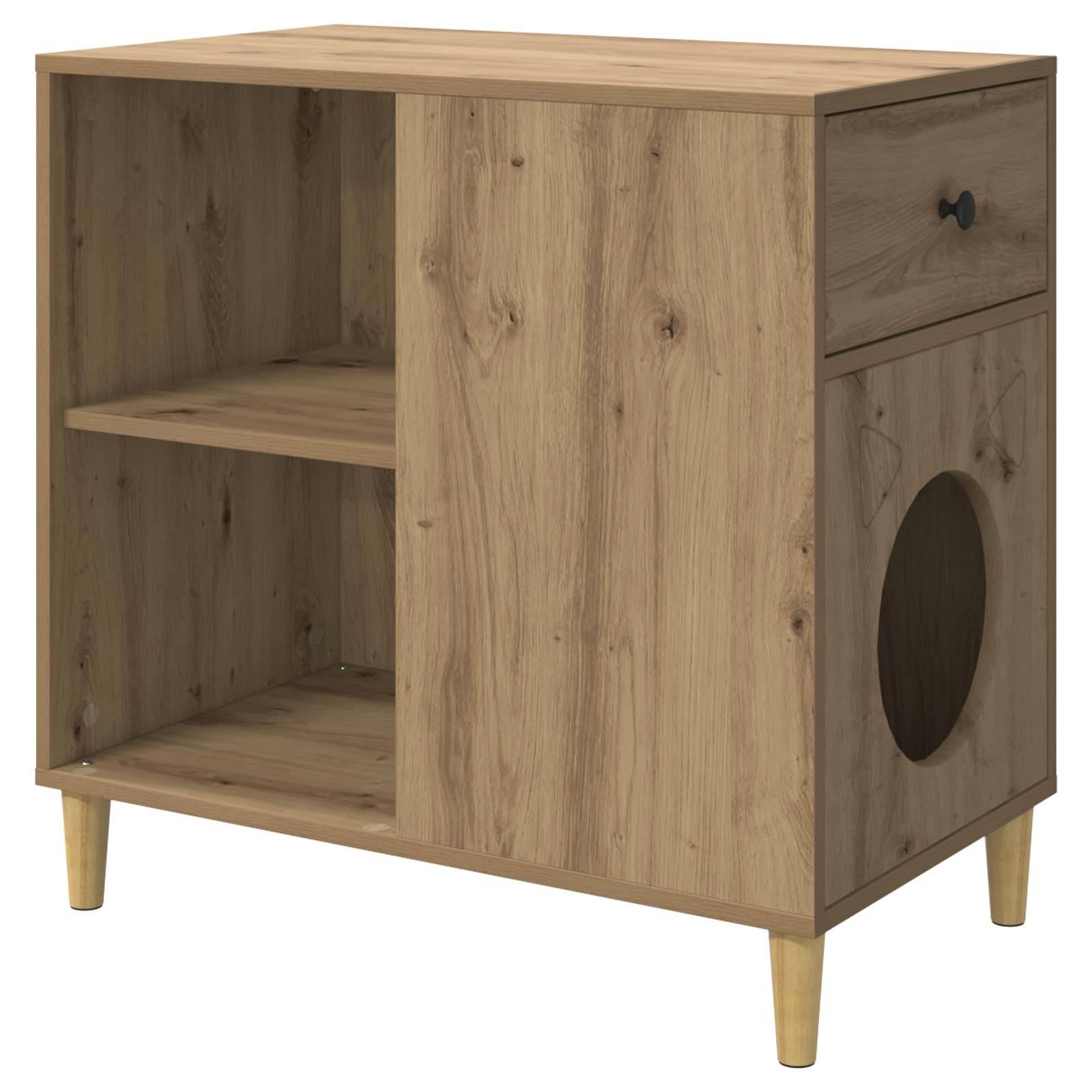 Grande Maison Chat Chêne Artisan Brun 72cm pour Grand Chat Naturel - ComfortXL Outdoor Living - Image 2
