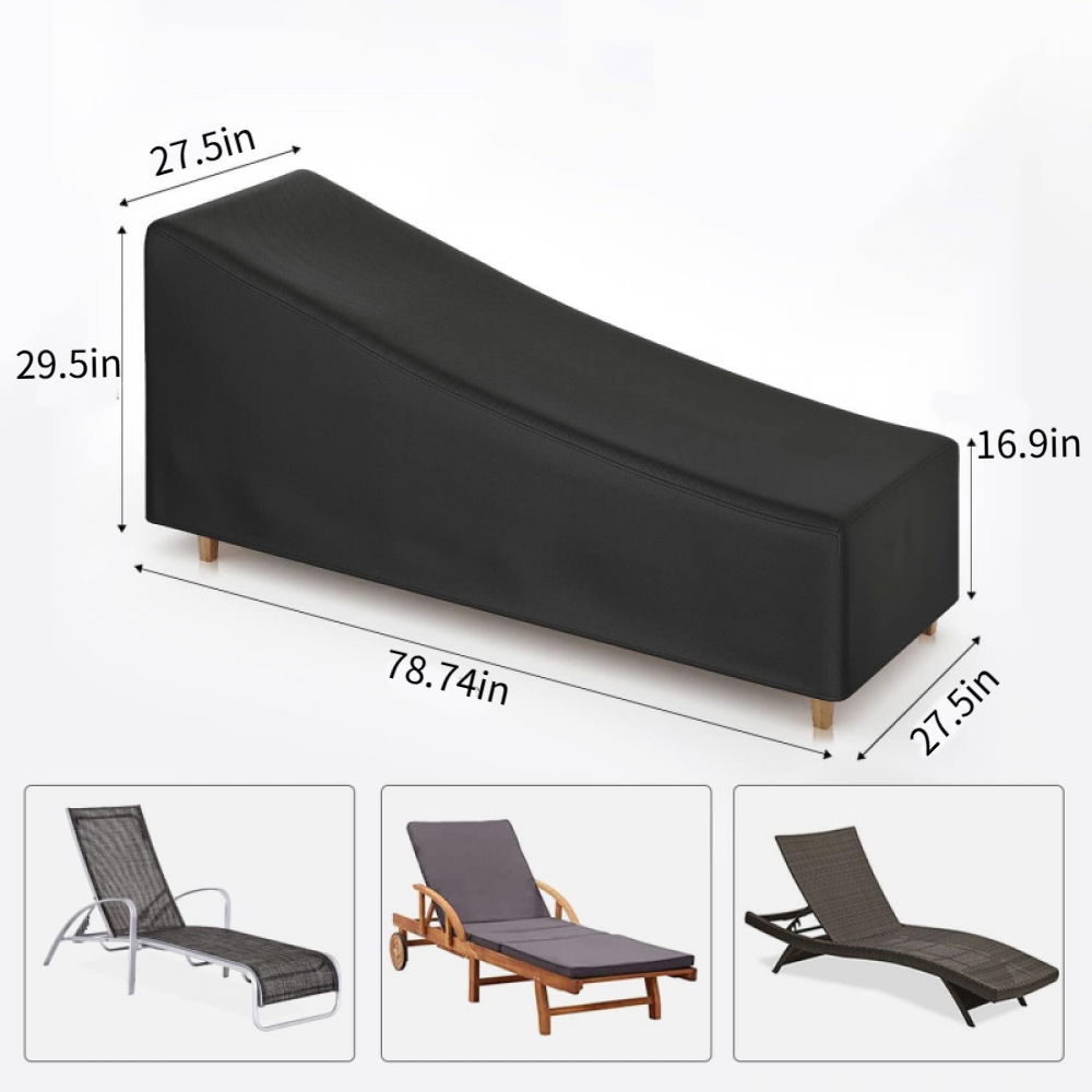 Turtle Life Housse de Chaise Longue, Housse Chaise Longue Jardin Imperméable, Housses de Bains de Soleil, Housse de Chaise Longue Extérieur, 190 x 82 x 82 cm