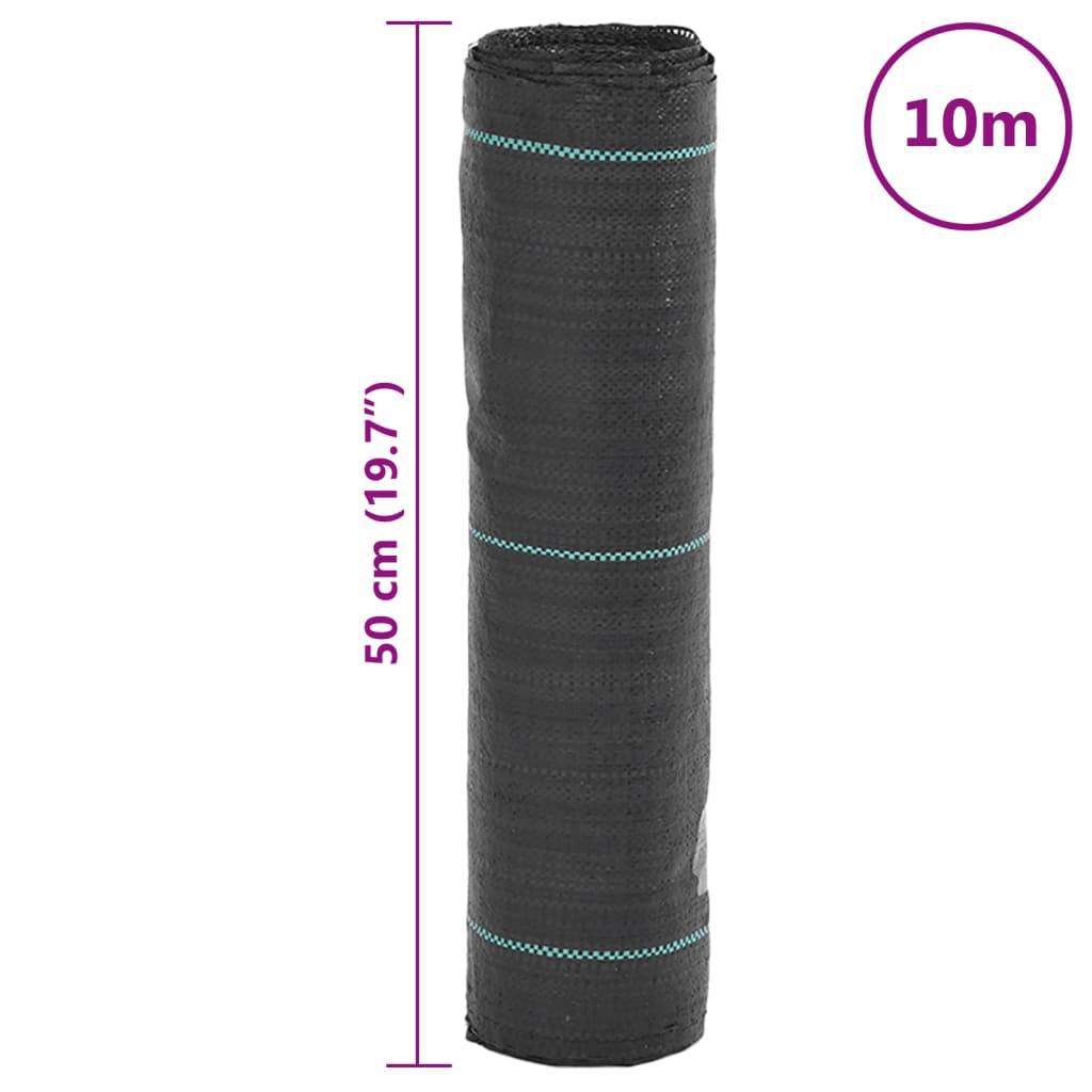 Toile de Paillage 60g/m² Anti-Mauvaises Herbes pour Jardin Potager Allée 0,5x10 m Noir - ComfortXL Outdoor Living - Image 8