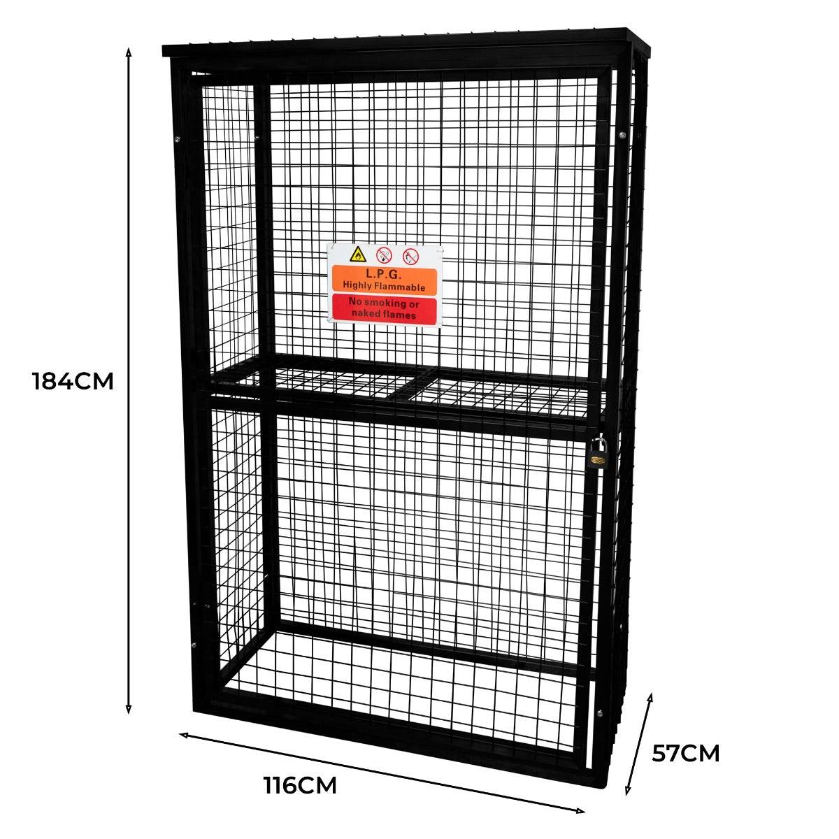 Monstershop - Cage Métallique Bouteilles de Gaz - 57 x 116 x 184cm - Image 5