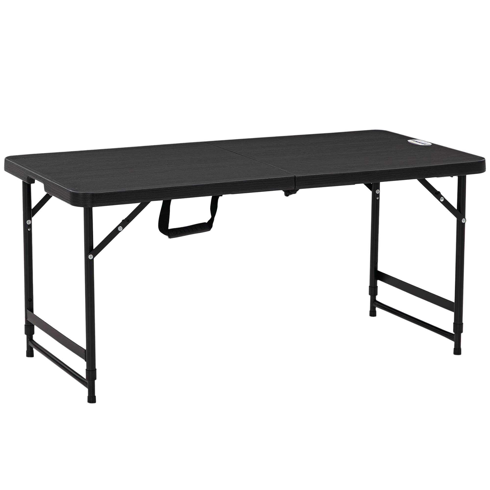 Table pliante réglable Acier HDPE Camping Terrasse Hauteur ajustable 118cm Gris - ComfortXL Outdoor Living - Image 1