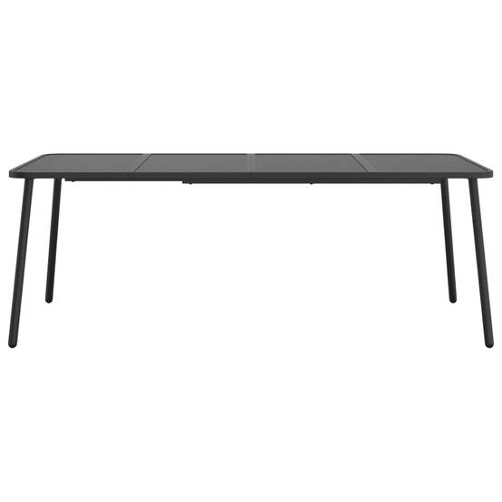 Grande Table de Jardin Familiale 200x100cm en Acier Anthracite, pour 8 à 10 Personnes, Design à Lattes – ComfortXL Outdoor Living - Image 3