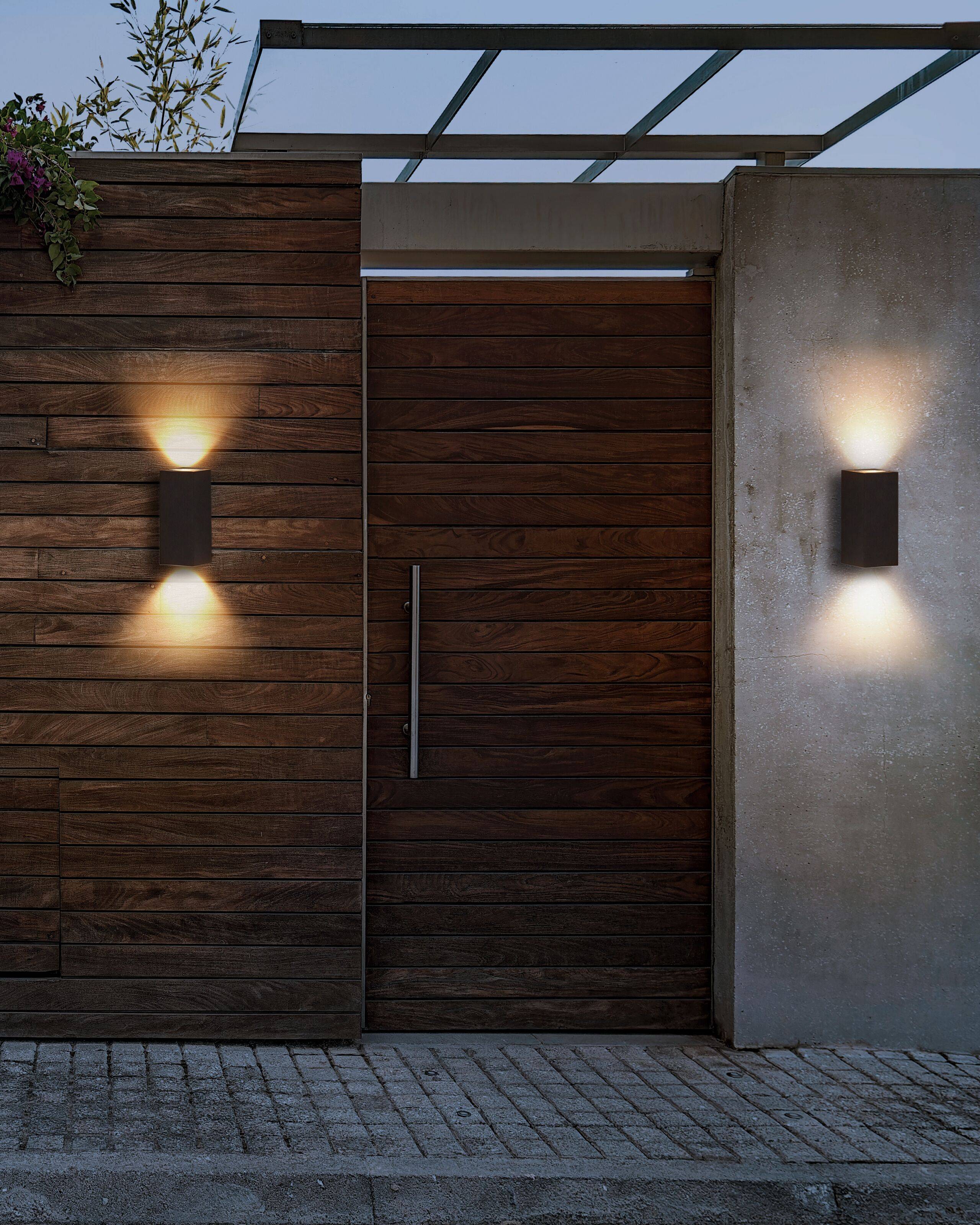 Beliani - Set de 2 Lampes LED Murales d'Extérieur Noir en Aluminium et Verre 15 cm Extérieur Design Jardin Patio Moderne - Imagen 2