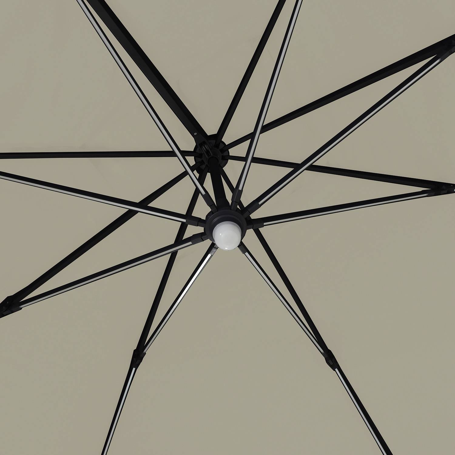 Autre - Parasol déporté LED 3x4m rectangle en aluminium + housse - rotatif 360° - Taupe - ROME - Imagen 3
