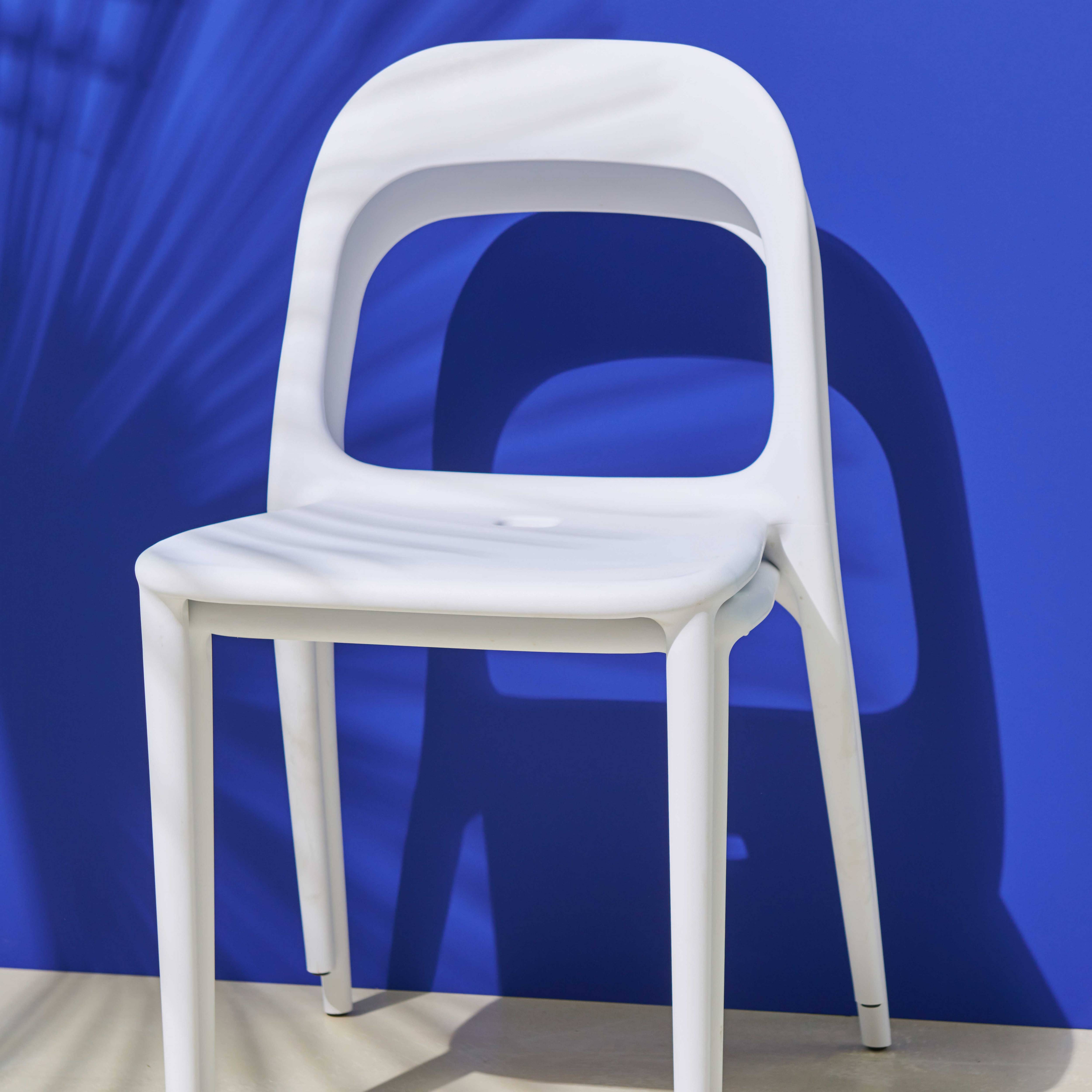 Oviala - Chaise en plastique de jardin bleu Milan - Oviala - Imagen 3