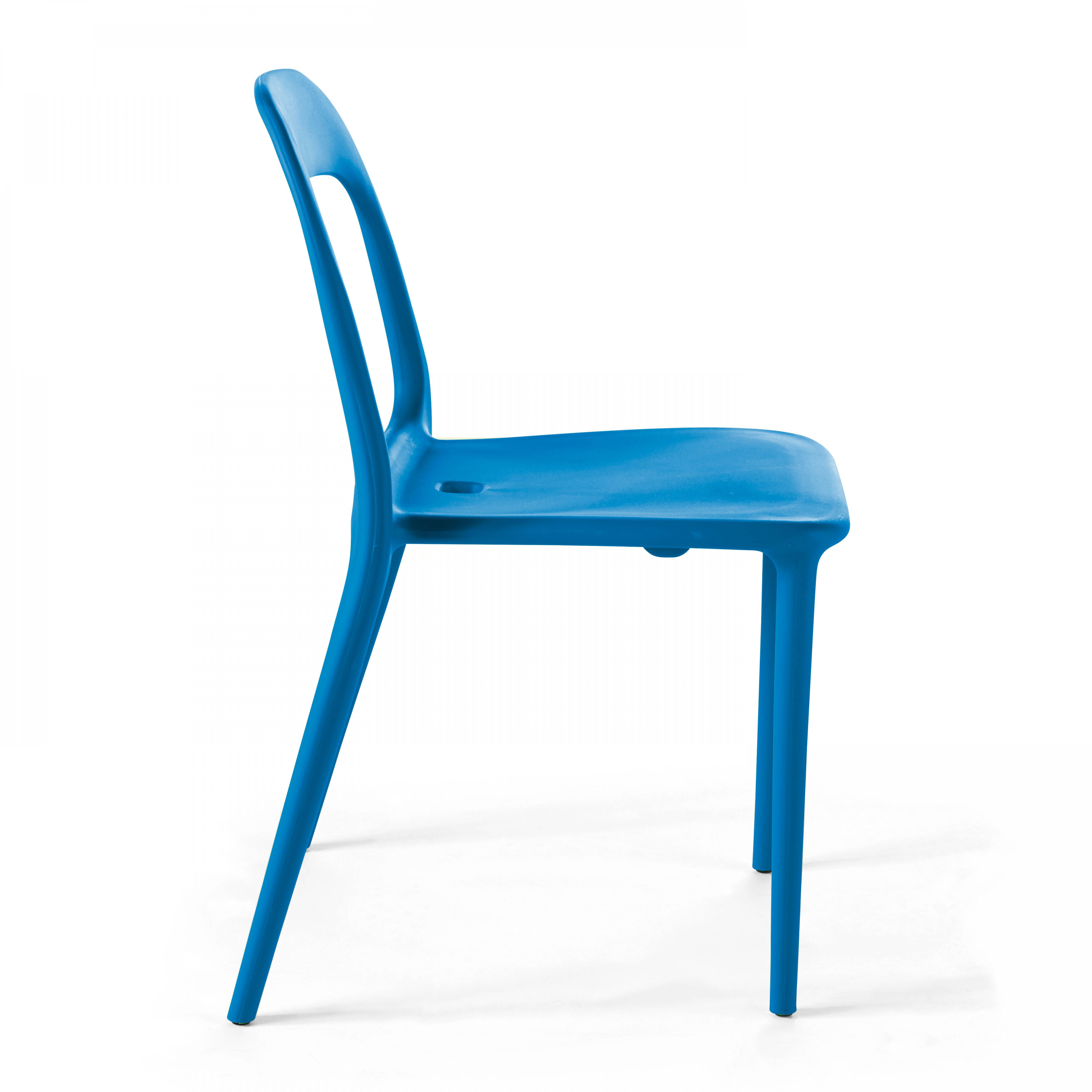 Oviala - Chaise en plastique de jardin bleu Milan - Oviala - Imagen 6