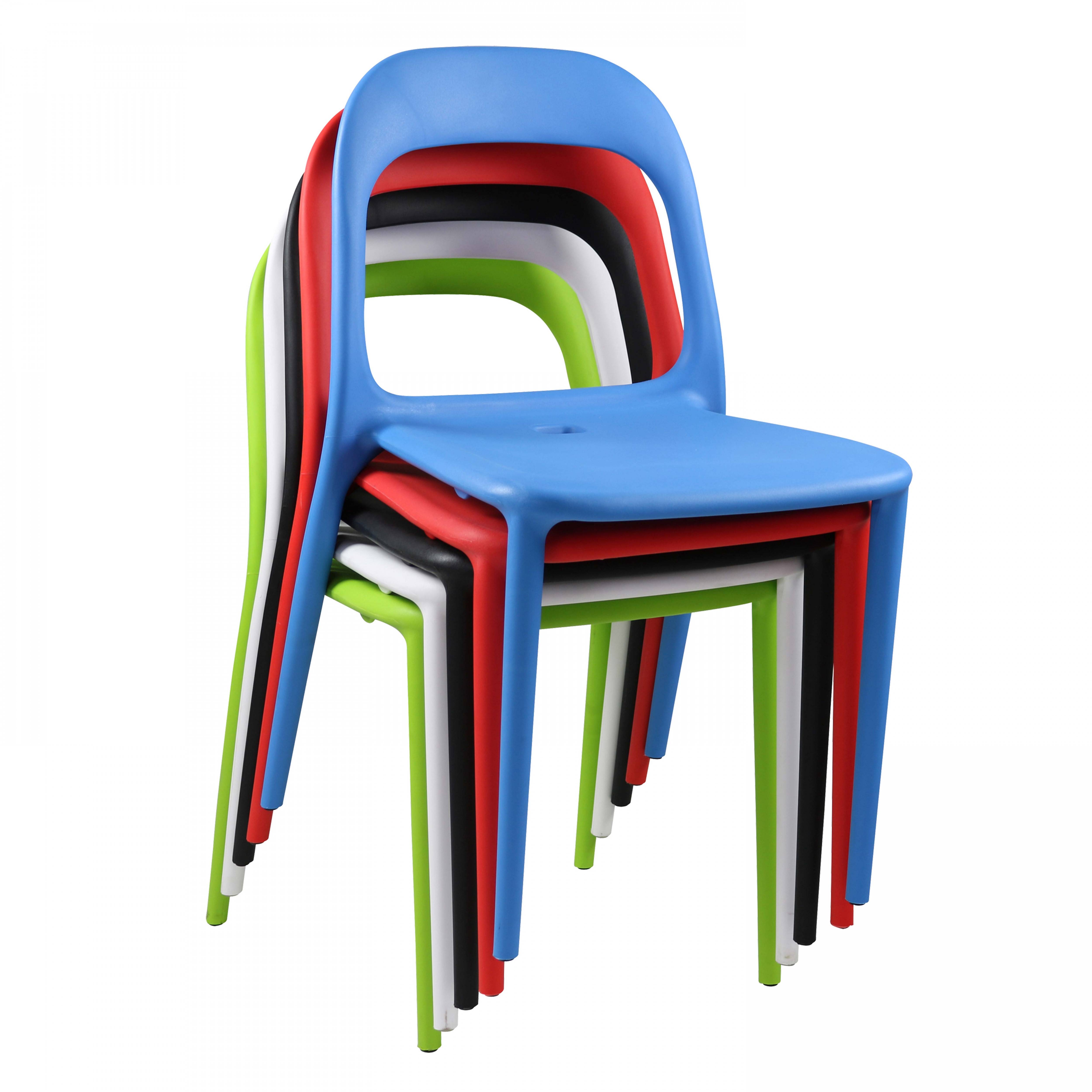 Oviala - Chaise en plastique de jardin bleu Milan - Oviala - Imagen 2