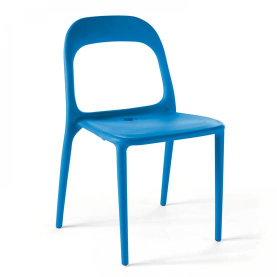 Oviala - Chaise en plastique de jardin bleu Milan - Oviala - Imagen 1