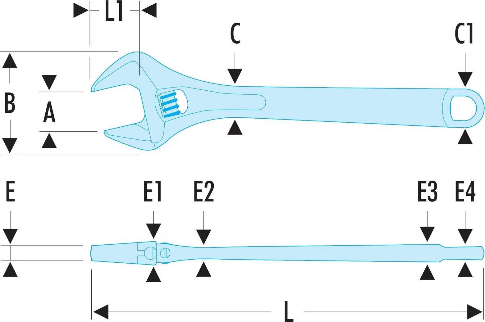 Facom - Clé à molette 101.G - FACOM - Ajustement rapide - Manche bi-matière - 101.8G - Imagen 2