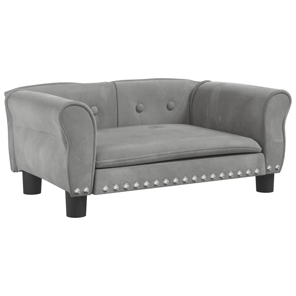 Vidaxl - Lit pour chien gris clair 70x45x30 cm velours vidaXL 171825 - Imagen 2
