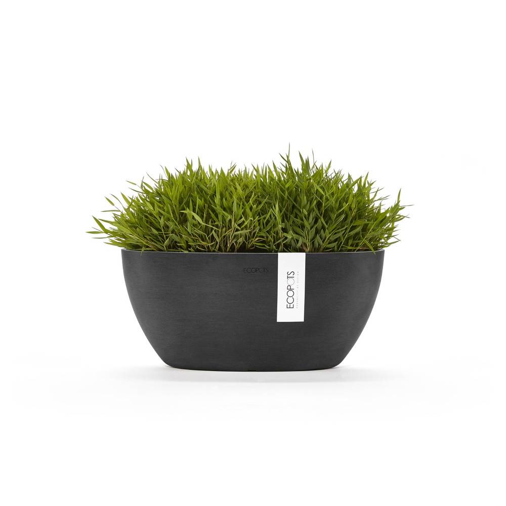 Ecopots - Pot Ovale Sofia 30 Gris Foncé + réservoir d'eau - 30 x 13 x H. 13,5 cm - 2,7 L ECOPOTS - Imagen 1