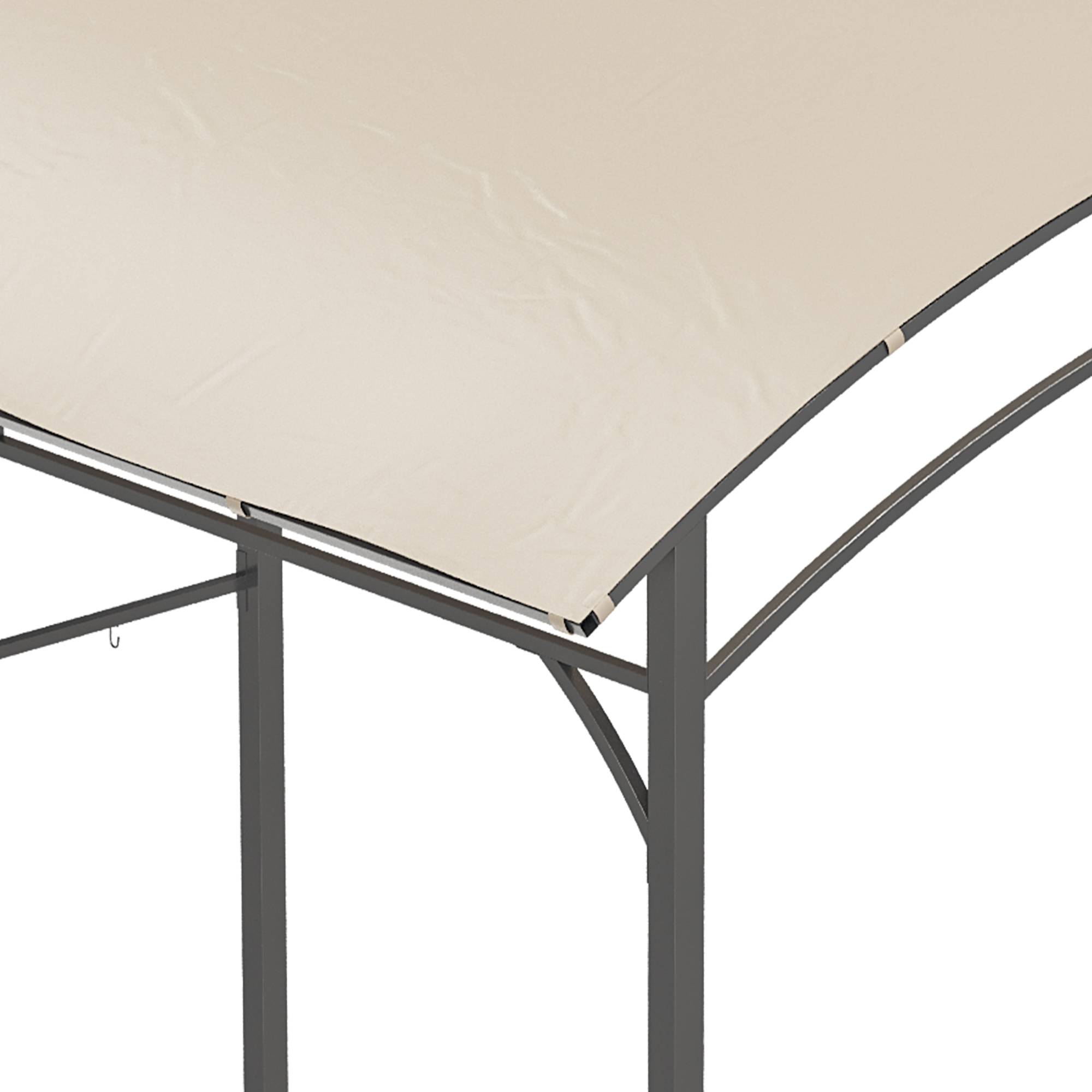 Abri barbecue acier polyester pour jardin protection UV avec crochets beige 215x150cm - ComfortXL Outdoor Living - Image 8