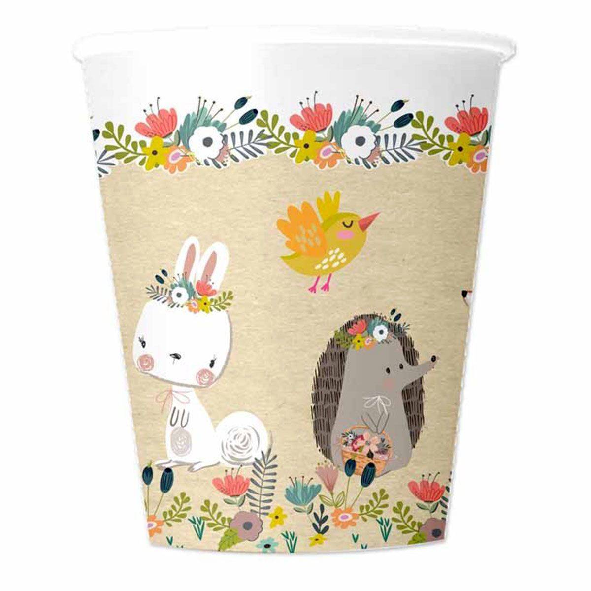 Lot de 6 Gobelets Jetables "Amis Nature" 25cl Naturel