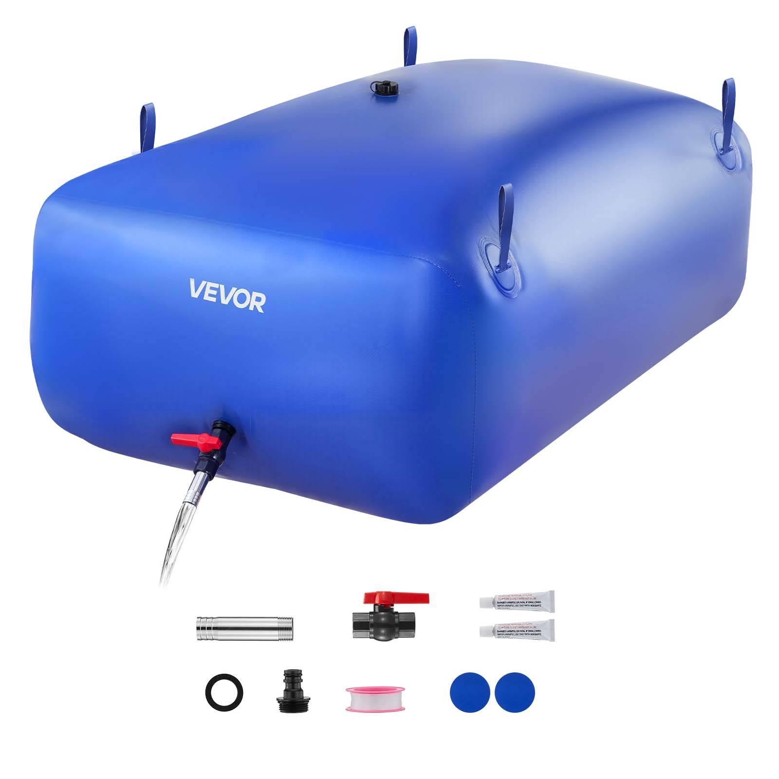 Vevor - VEVOR Réservoir d'Eau Souple Vessie de Stockage Eau Pliable 540 L Bleu PVC 1000D - Image 1