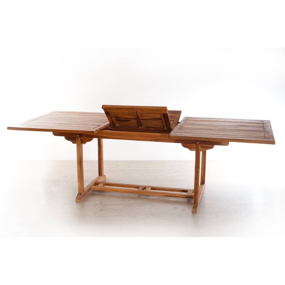 Macabane - MAEVA - Ensemble de jardin bois teck huilé table 180*240cm + 6 chaises - Imagen 4