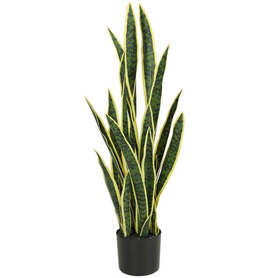 Sansevieria artificielle pot extérieur/intérieur, 21 feuilles modelables, Ø20x90cm - Image 2