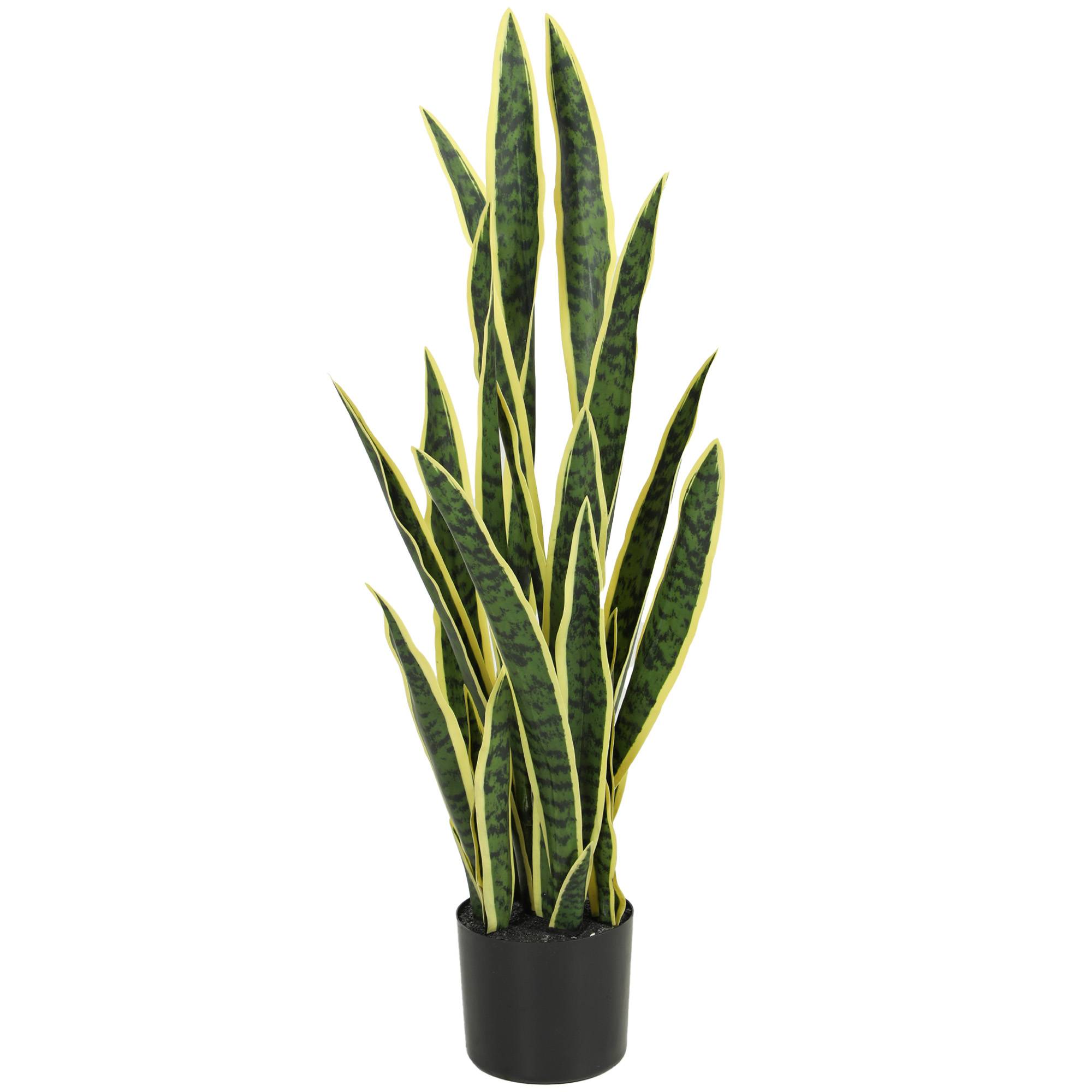 Sansevieria artificielle pot extérieur/intérieur, 21 feuilles modelables, Ø20x90cm - Image 2