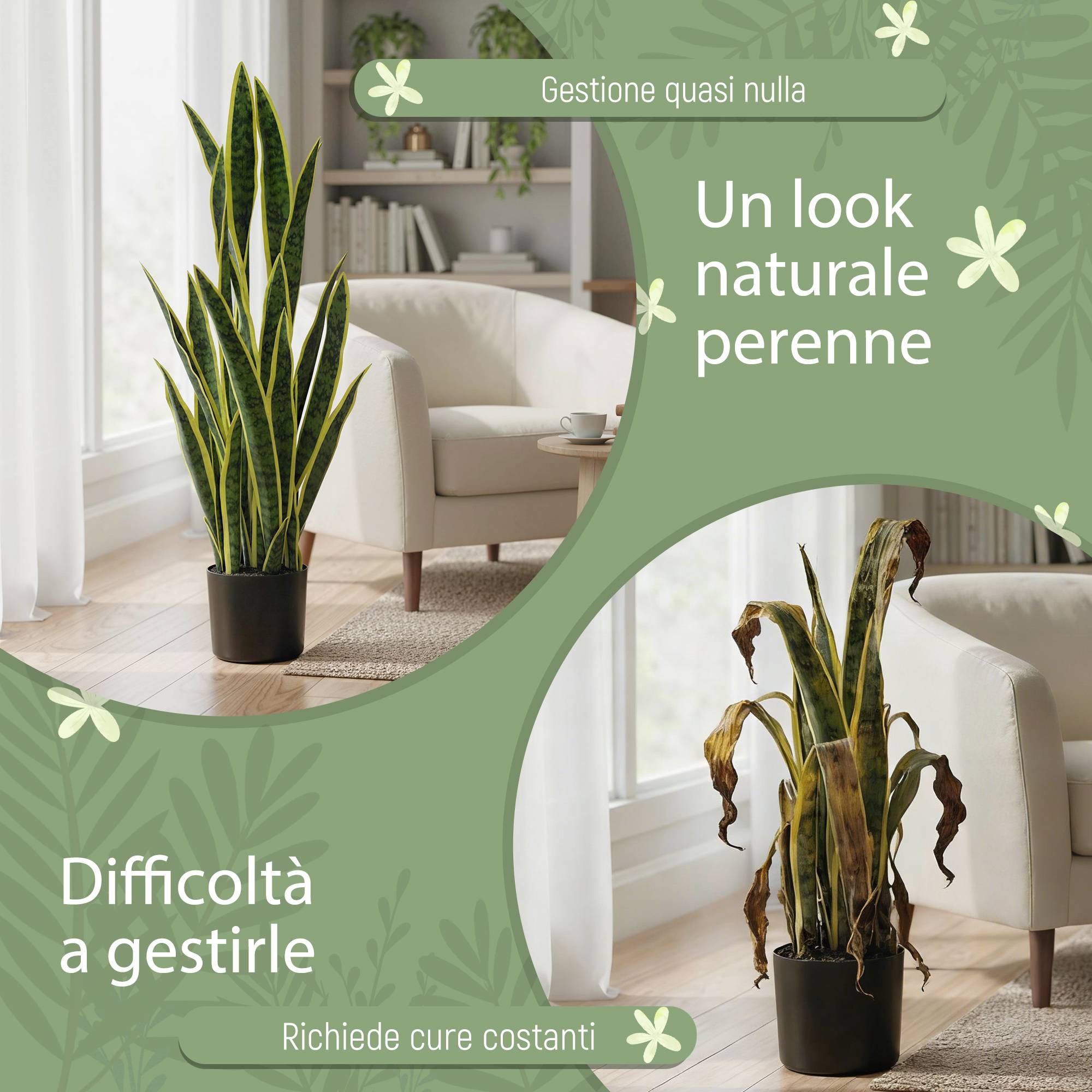 Sansevieria artificielle pot extérieur/intérieur, 21 feuilles modelables, Ø20x90cm - Image 8