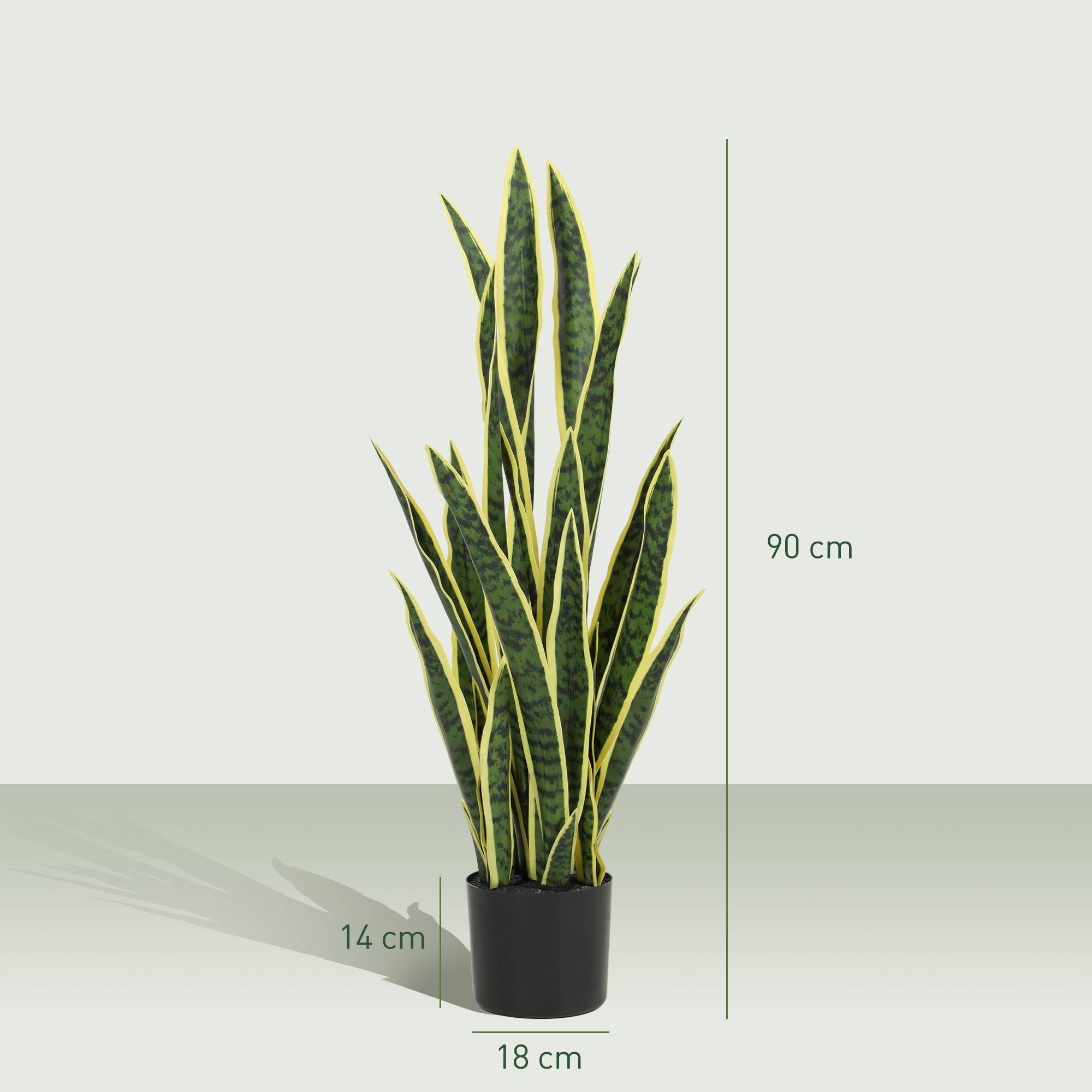 Sansevieria artificielle pot extérieur/intérieur, 21 feuilles modelables, Ø20x90cm - Image 5