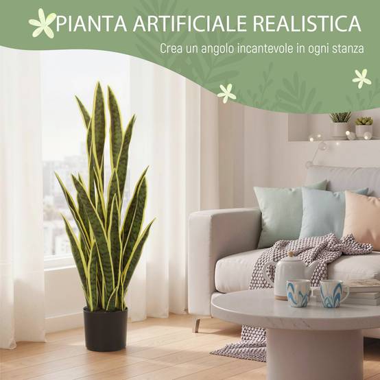 Sansevieria artificielle pot extérieur/intérieur, 21 feuilles modelables, Ø20x90cm - Image 6