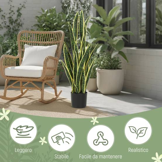 Sansevieria artificielle pot extérieur/intérieur, 21 feuilles modelables, Ø20x90cm - Image 7