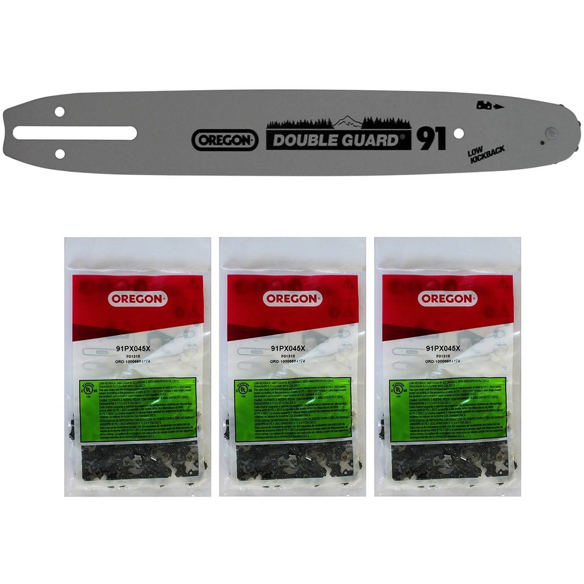 Gt Elec - Guide 12 pouces avec lot de 3 chaînes 45 maillons OREGON pour tronçonneuse GT ELEC - GT ELEC - Imagen 1