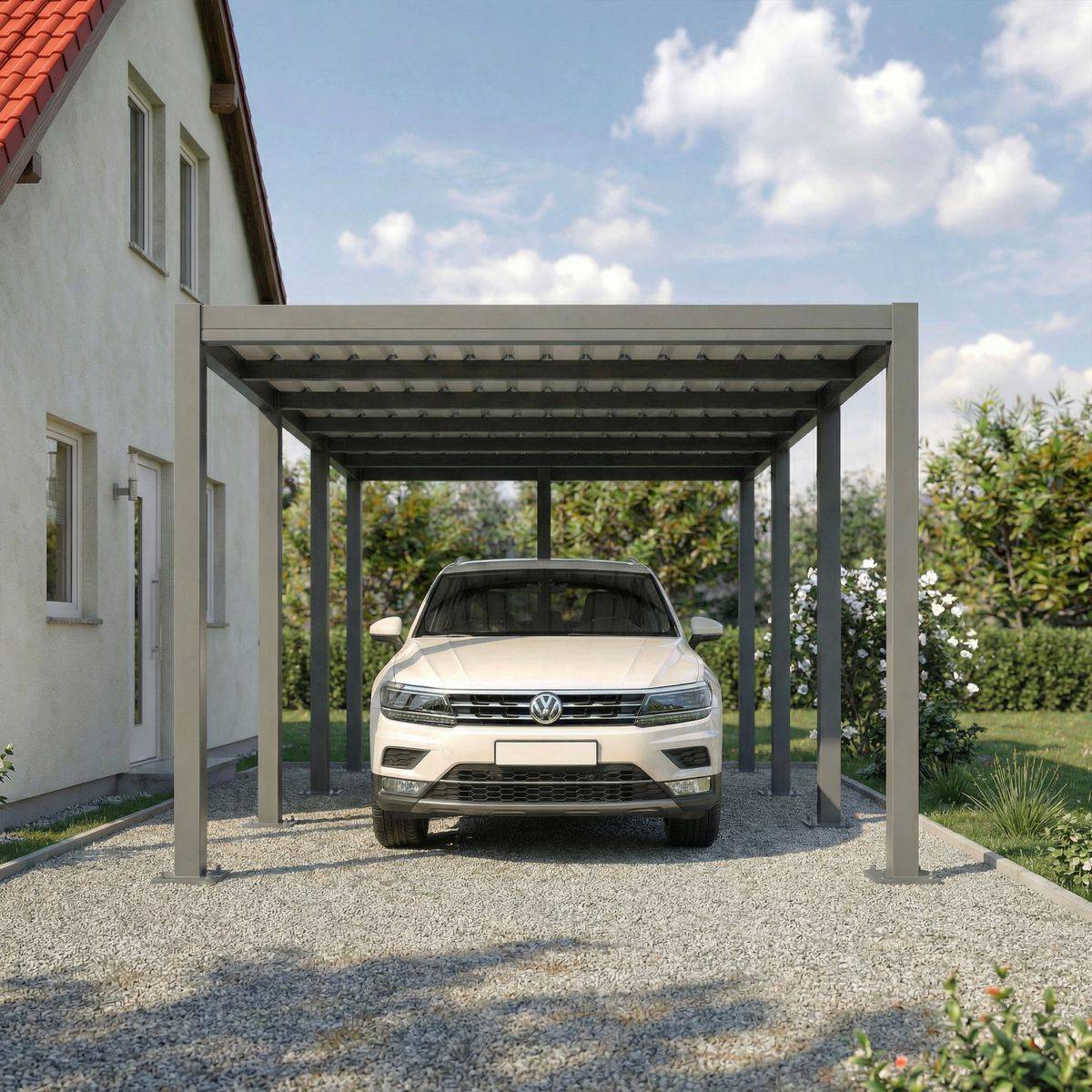 Direct Abris - Carport aluminium CARLTON 324 x 550 cm - 1 Voiture - 17,69m2 - Gris anthracite - Image 2