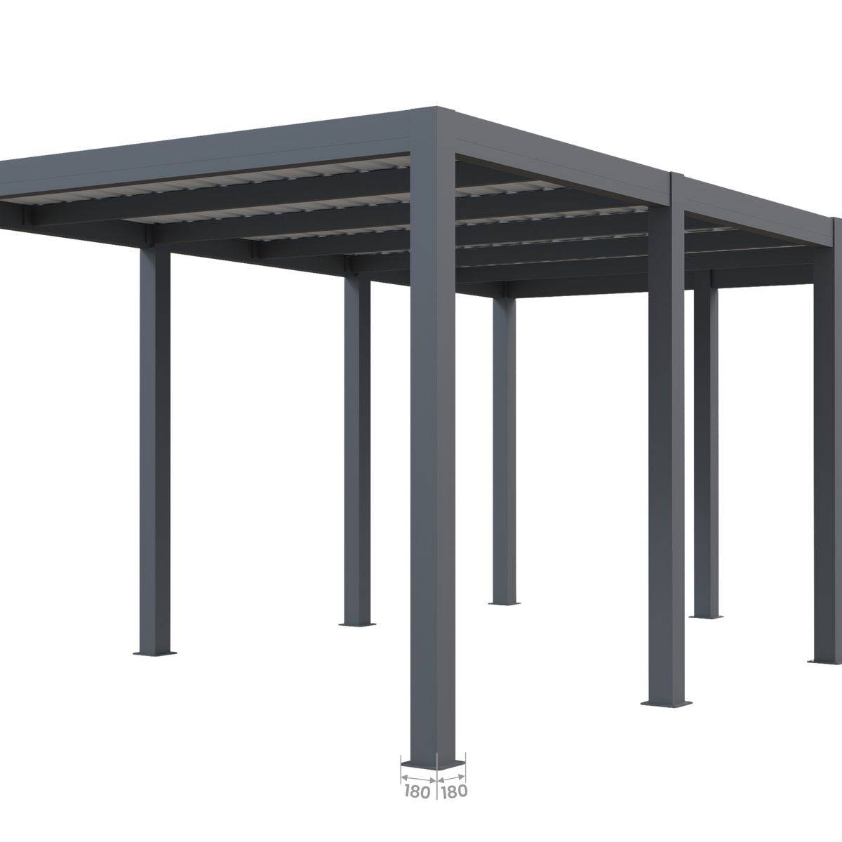 Direct Abris - Carport aluminium CARLTON 324 x 550 cm - 1 Voiture - 17,69m2 - Gris anthracite - Image 10
